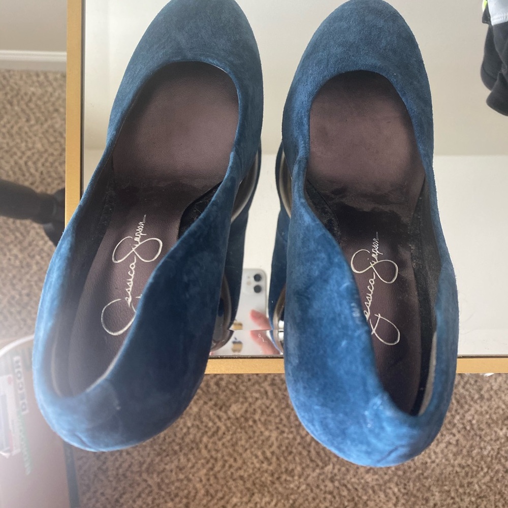 Blue Suede JS Heels - Picture 6 of 6